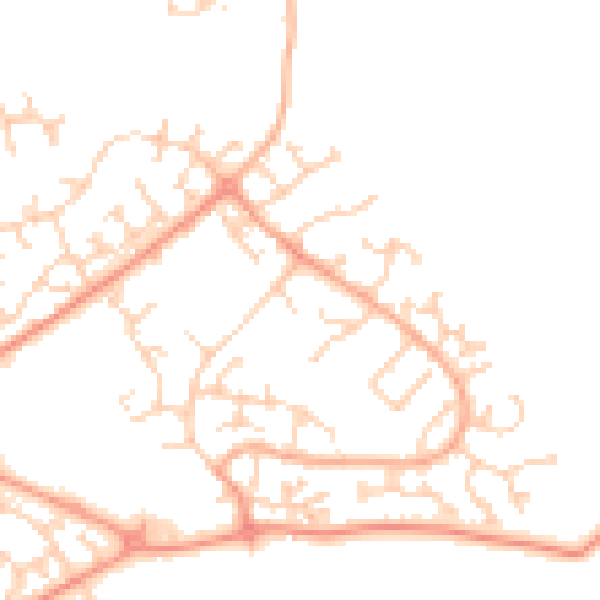 Daytime road noise heatmap for LU2 9TF