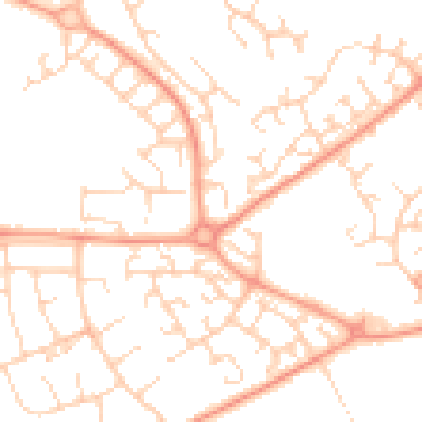 Daytime road noise heatmap for LU2 9TH
