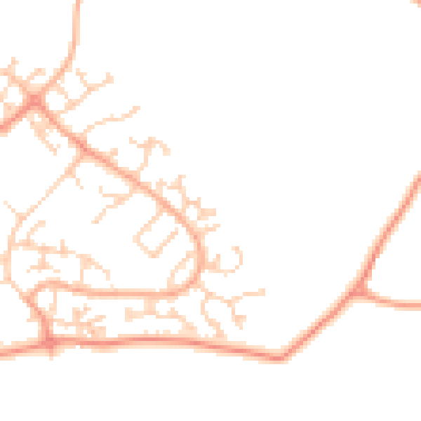 Daytime road noise heatmap for LU2 9TQ