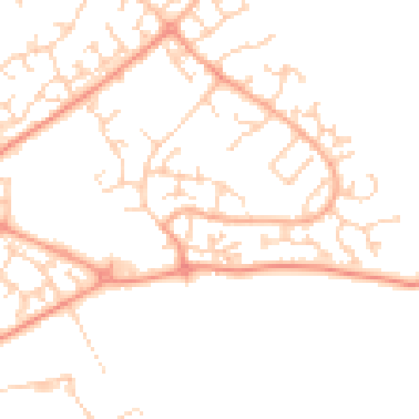 Daytime road noise heatmap for LU2 9UB