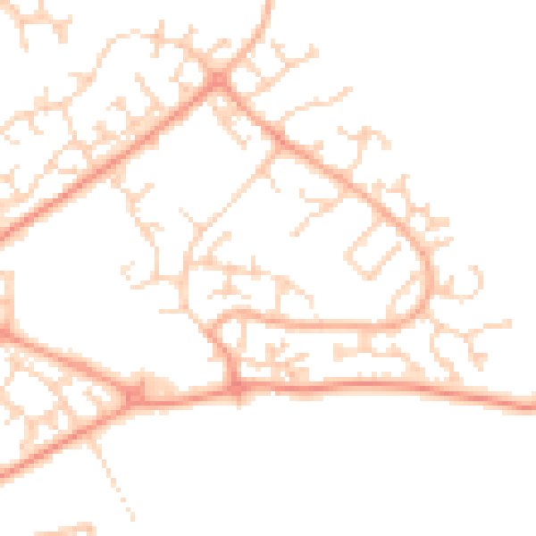 Daytime road noise heatmap for LU2 9UF