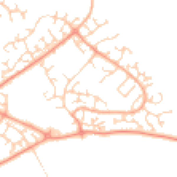 Daytime road noise heatmap for LU2 9UT