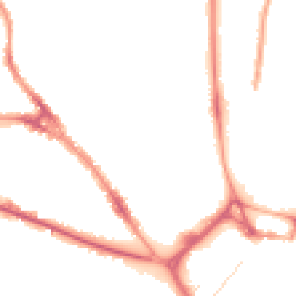 Night-time road noise heatmap for LU3 1AB