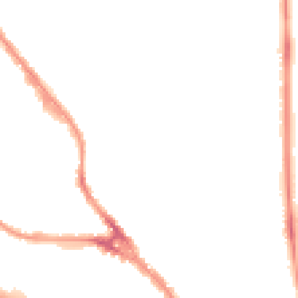 Night-time road noise heatmap for LU3 1AG