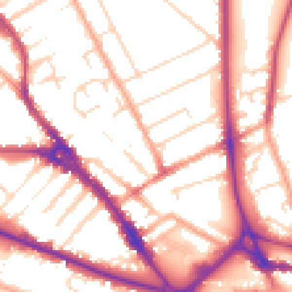 Daytime road noise heatmap for LU3 1AH