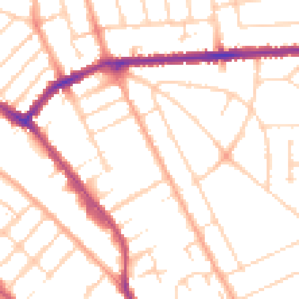 Daytime road noise heatmap for LU3 1AP