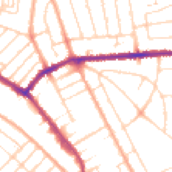 Daytime road noise heatmap for LU3 1AR