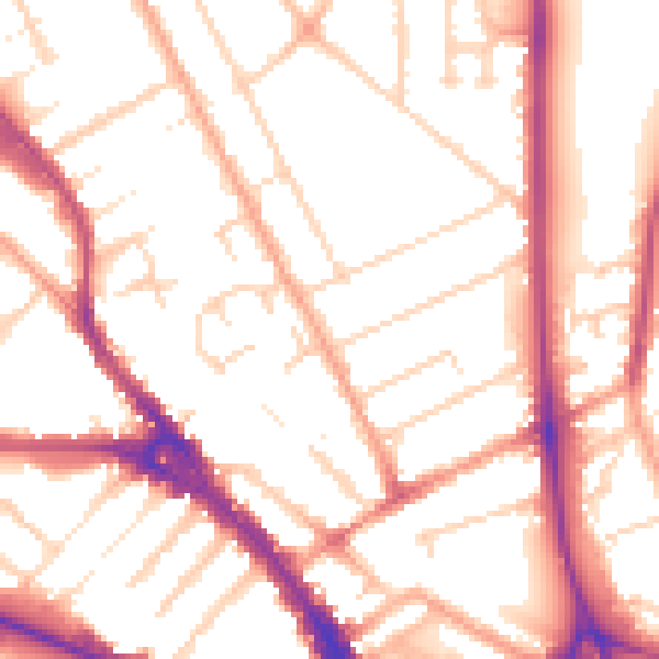 Daytime road noise heatmap for LU3 1AU