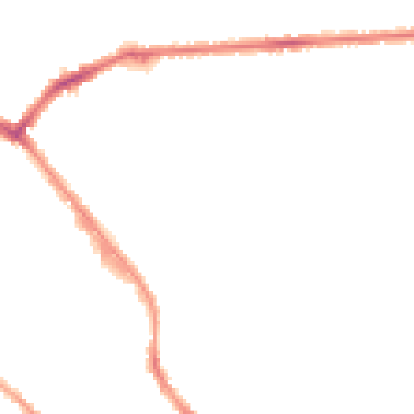Night-time road noise heatmap for LU3 1AW