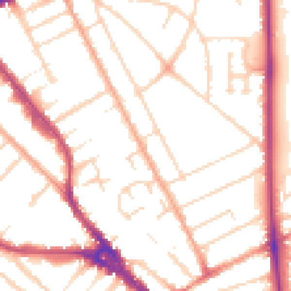 Daytime road noise heatmap for LU3 1AX