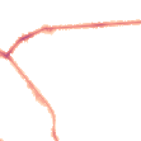 Night-time road noise heatmap for LU3 1AY