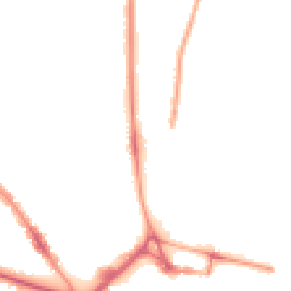 Night-time road noise heatmap for LU3 1DE