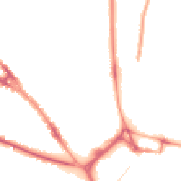 Night-time road noise heatmap for LU3 1DR