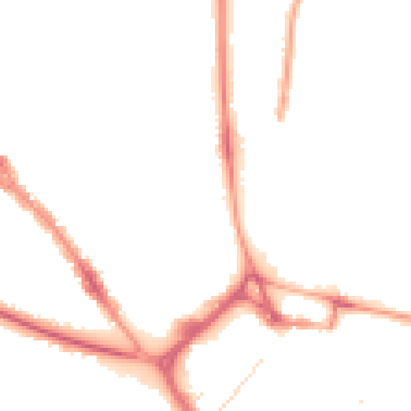 Night-time road noise heatmap for LU3 1DS