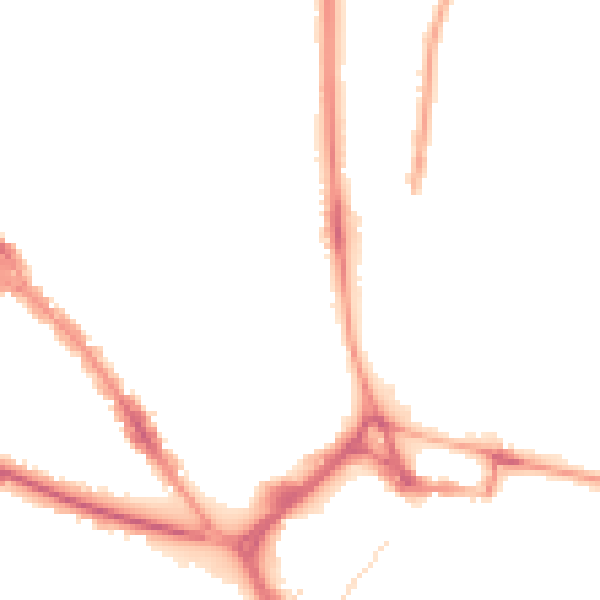Night-time road noise heatmap for LU3 1DT