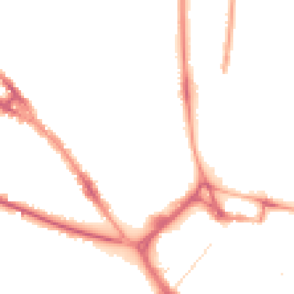 Night-time road noise heatmap for LU3 1DU