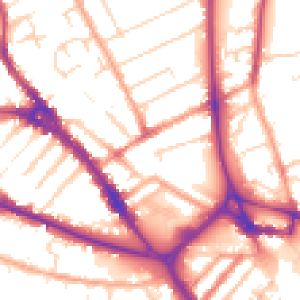 Daytime road noise heatmap for LU3 1DX