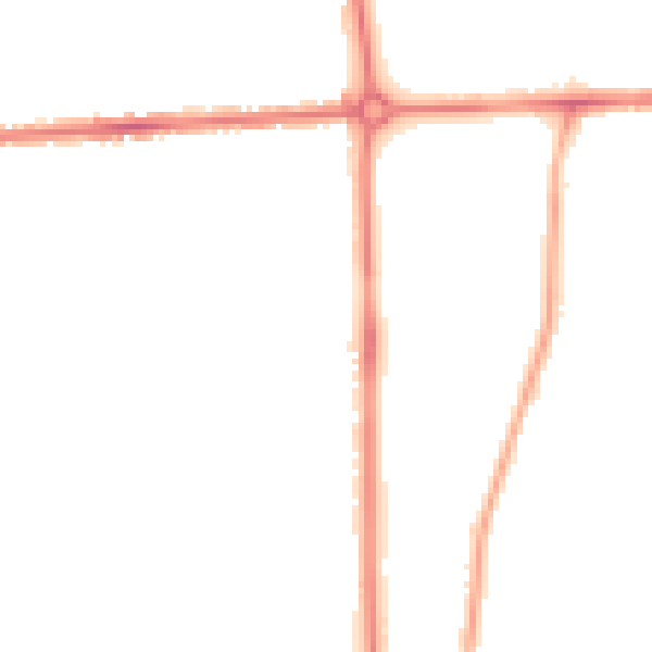 Night-time road noise heatmap for LU3 1DY