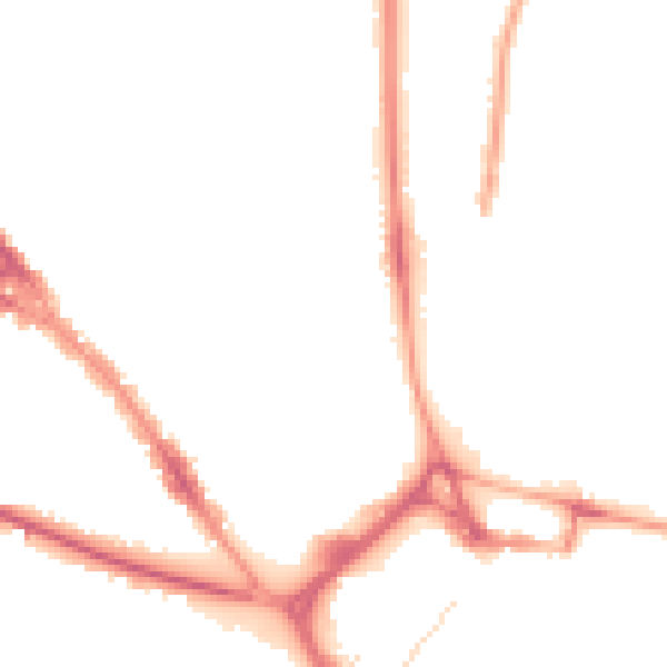Night-time road noise heatmap for LU3 1EB