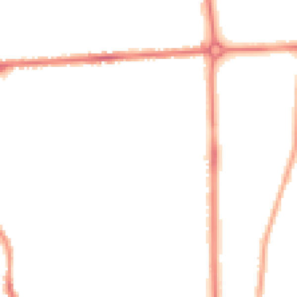Night-time road noise heatmap for LU3 1EN
