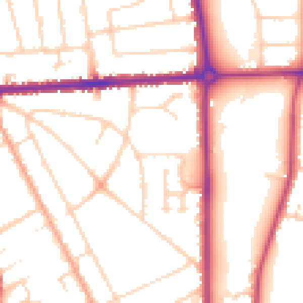 Daytime road noise heatmap for LU3 1ES
