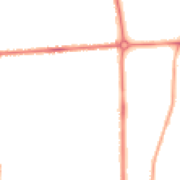 Night-time road noise heatmap for LU3 1ES