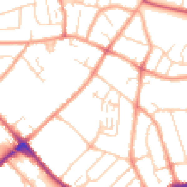 Daytime road noise heatmap for LU3 1FA