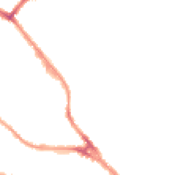 Night-time road noise heatmap for LU3 1JX