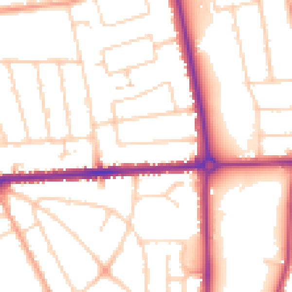 Daytime road noise heatmap for LU3 1LS
