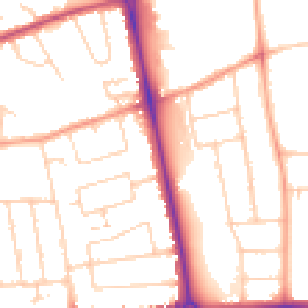 Daytime road noise heatmap for LU3 1NH