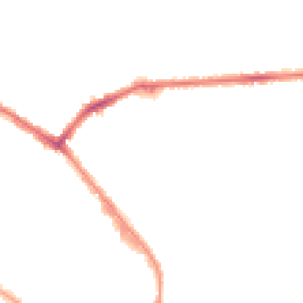 Night-time road noise heatmap for LU3 1NT