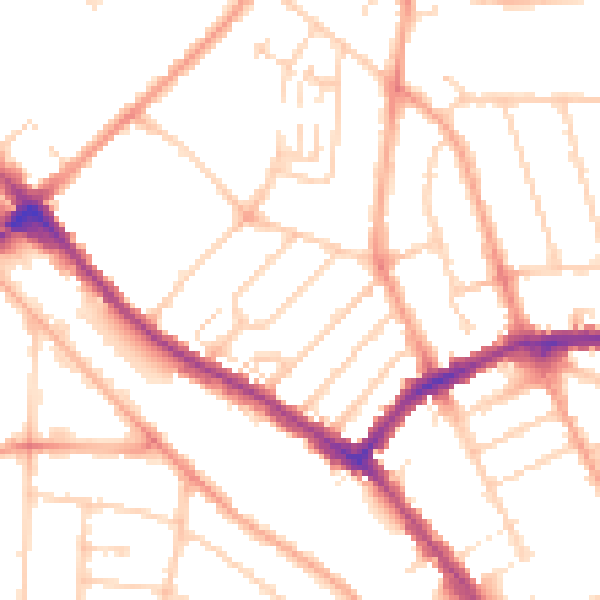 Daytime road noise heatmap for LU3 1RX