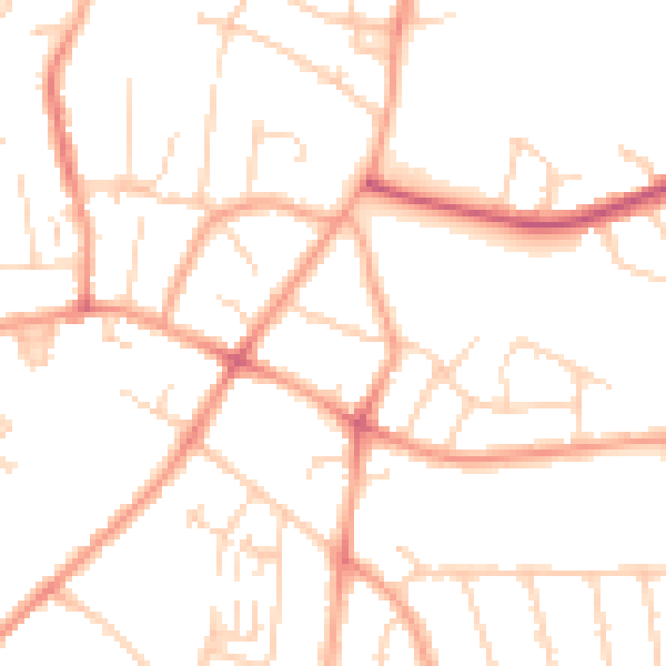 Daytime road noise heatmap for LU3 1XD