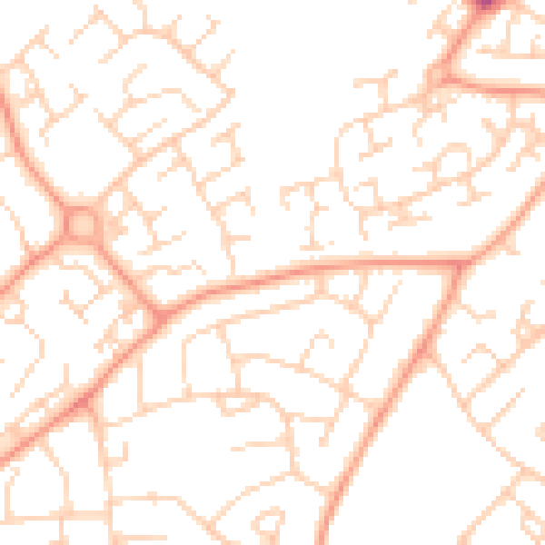 Daytime road noise heatmap for LU3 2BY