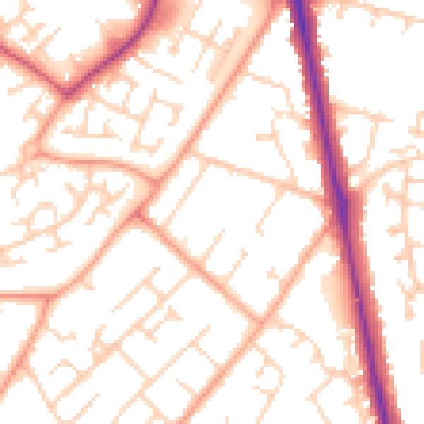 Daytime road noise heatmap for LU3 2DX