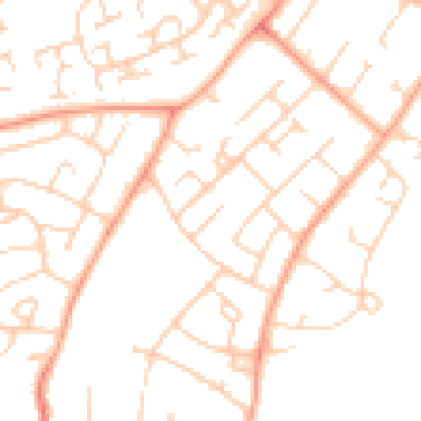 Daytime road noise heatmap for LU3 2EU
