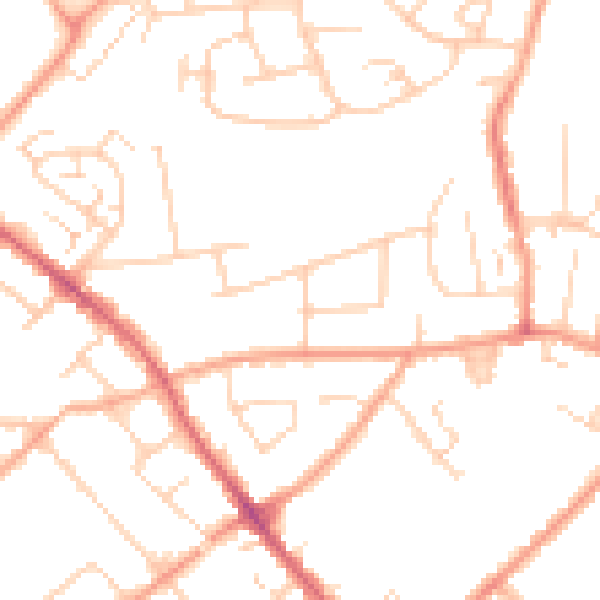 Daytime road noise heatmap for LU3 2PP