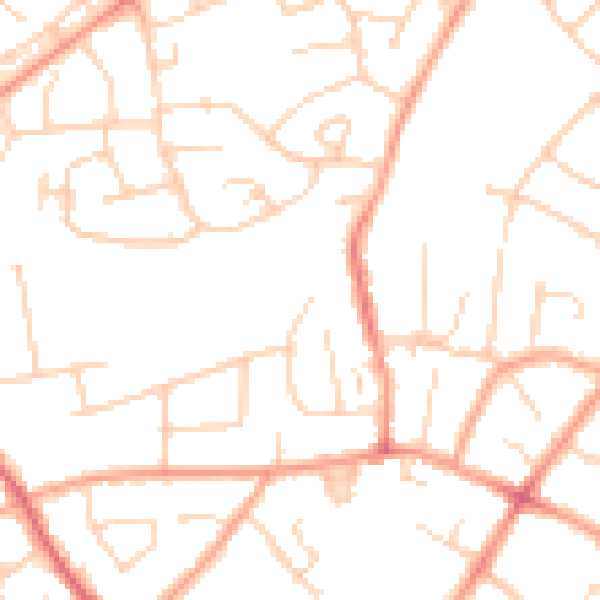 Daytime road noise heatmap for LU3 2PX