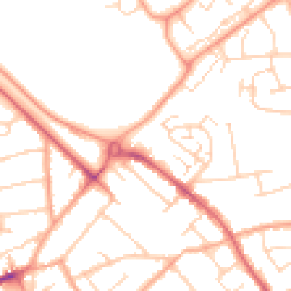 Daytime road noise heatmap for LU3 2RB