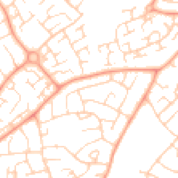 Daytime road noise heatmap for LU3 2UG