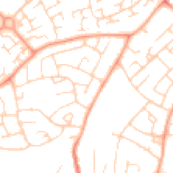 Daytime road noise heatmap for LU3 2UN