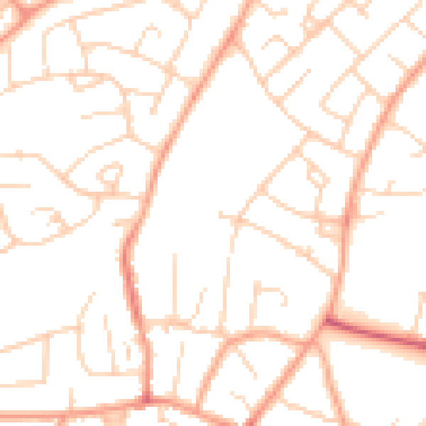 Daytime road noise heatmap for LU3 2XS