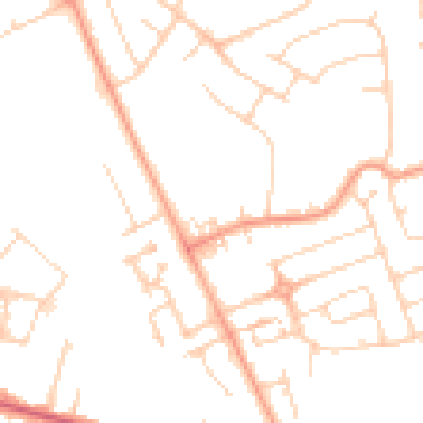Daytime road noise heatmap for LU3 3DY