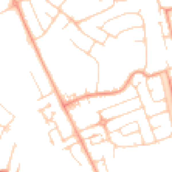 Daytime road noise heatmap for LU3 3EG