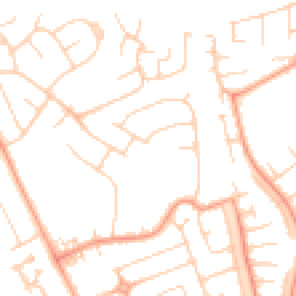 Daytime road noise heatmap for LU3 3EN