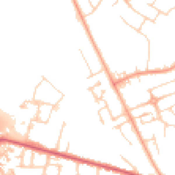 Daytime road noise heatmap for LU3 3FG