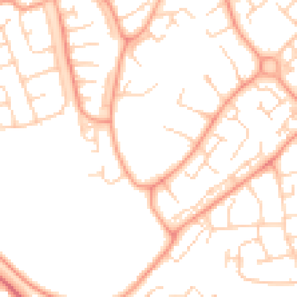 Daytime road noise heatmap for LU3 3LR