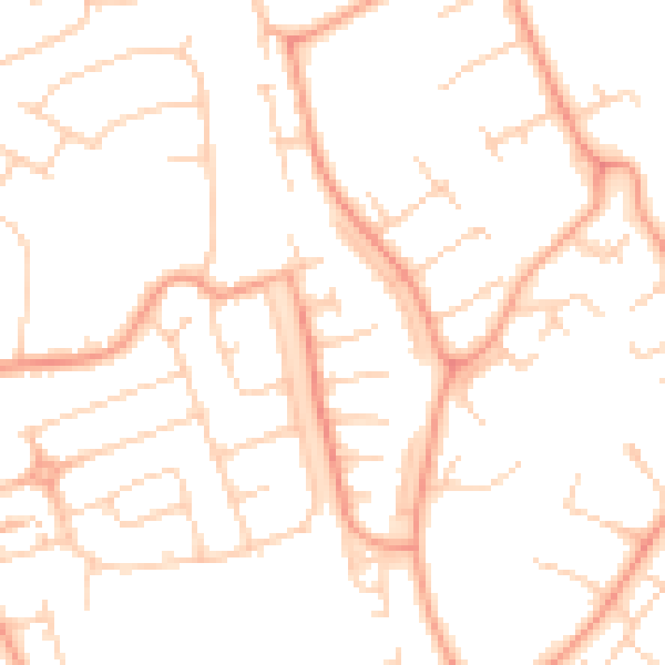 Daytime road noise heatmap for LU3 3NQ