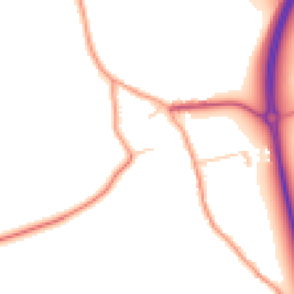 Daytime road noise heatmap for LU3 3PJ