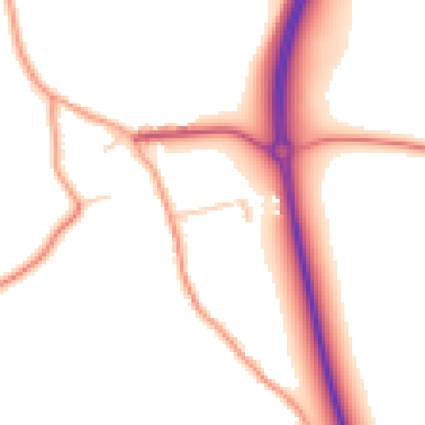 Daytime road noise heatmap for LU3 3PW